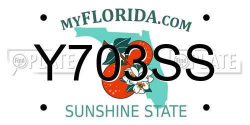 Y703SS Florida License Plate
