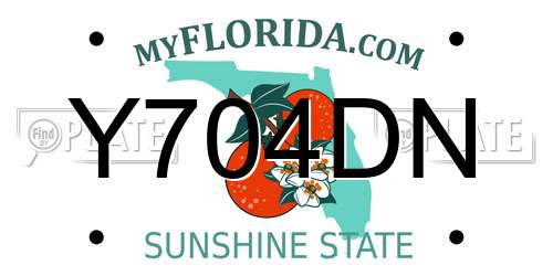 Y704DN Florida License Plate