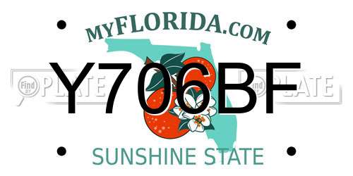 Y706BF Florida License Plate