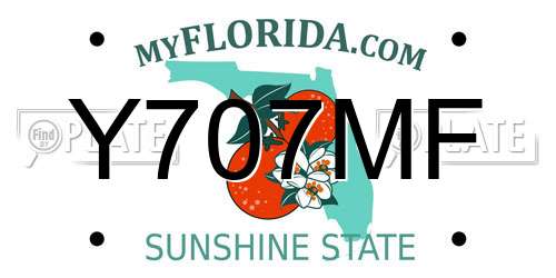 Y707MF Florida License Plate