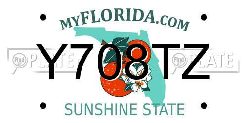 Y708TZ Florida License Plate