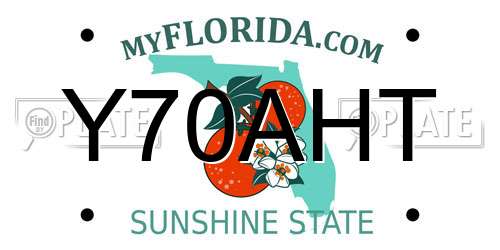 Y70AHT Florida License Plate