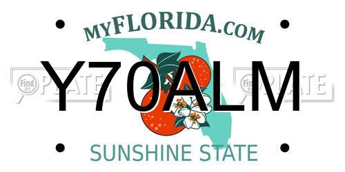 Y70ALM Florida License Plate