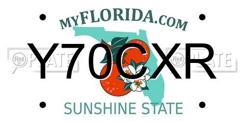 Y70CXR Florida License Plate