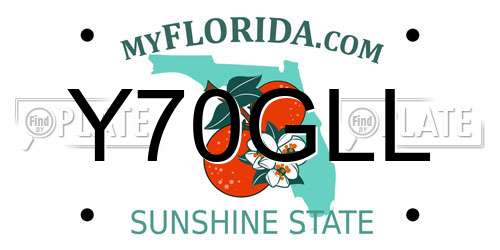 Y70GLL Florida License Plate