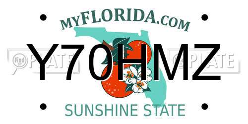 Y70HMZ Florida License Plate