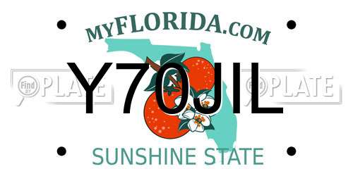 Y70JIL Florida License Plate