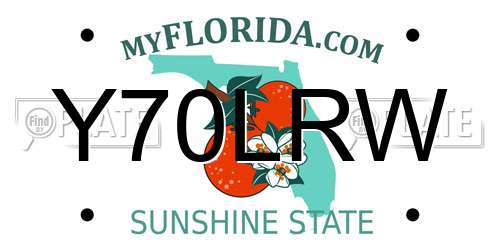 Y70LRW Florida License Plate