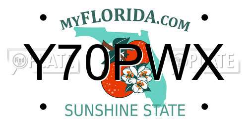 Y70PWX Florida License Plate