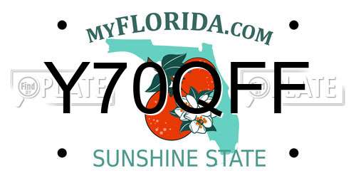 Y70QFF Florida License Plate