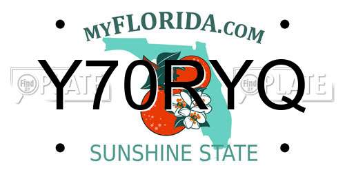 Y70RYQ Florida License Plate