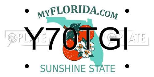 Y70TGI Florida License Plate