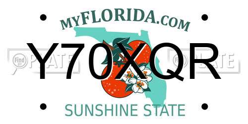 Y70XQR Florida License Plate