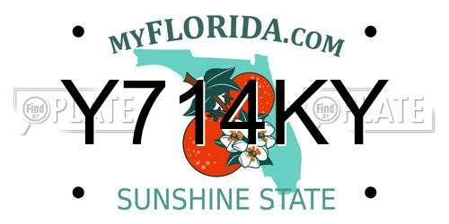 Y714KY Florida License Plate