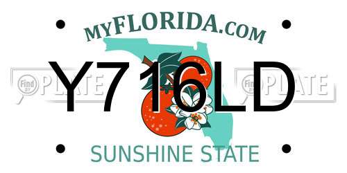 Y716LD Florida License Plate