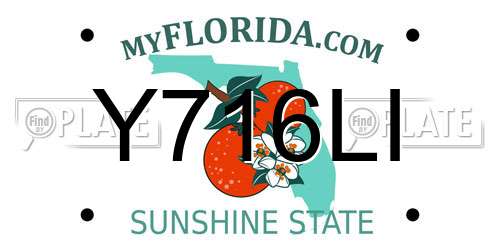 Y716LI Florida License Plate