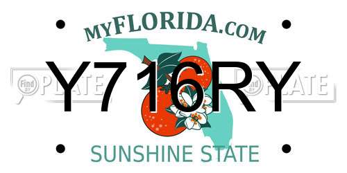 Y716RY Florida License Plate