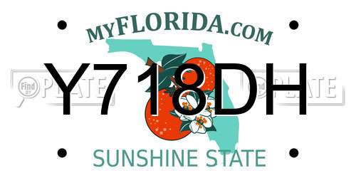 Y718DH Florida License Plate