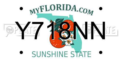 Y718NN Florida License Plate
