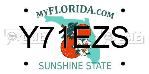 Y71EZS Florida License Plate