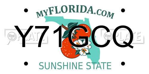 Y71GCQ Florida License Plate