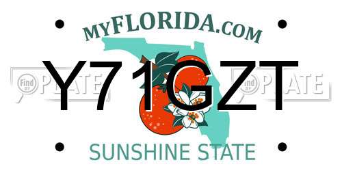 Y71GZT Florida License Plate