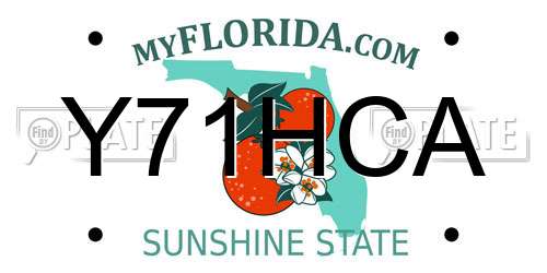 Y71HCA Florida License Plate