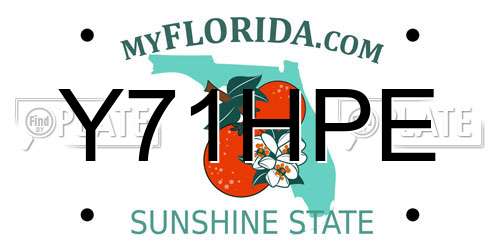 Y71HPE Florida License Plate
