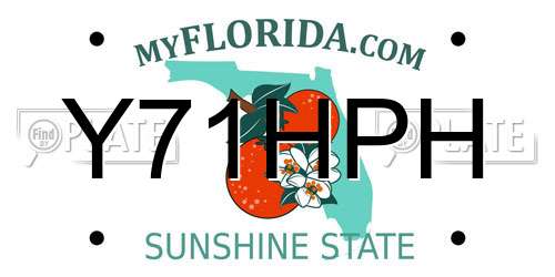 Y71HPH Florida License Plate
