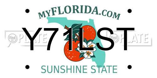 Y71LST Florida License Plate