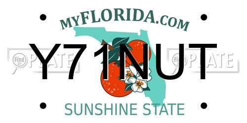 Y71NUT Florida License Plate