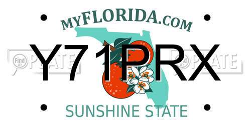 Y71PRX Florida License Plate