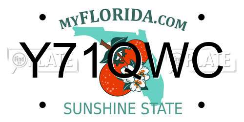 Y71QWC Florida License Plate