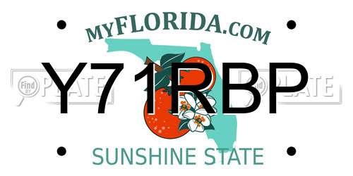 Y71RBP Florida License Plate
