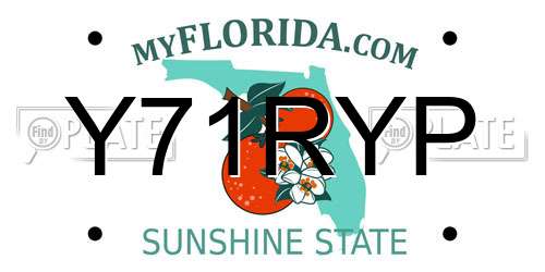 Y71RYP Florida License Plate