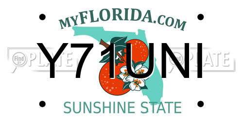 Y71UNI Florida License Plate