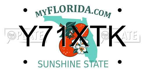 Y71XTK Florida License Plate