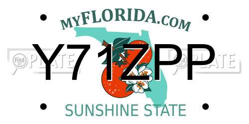Y71ZPP Florida License Plate