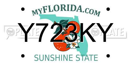 Y723KY Florida License Plate