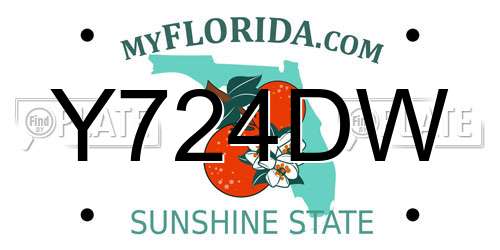 Y724DW Florida License Plate