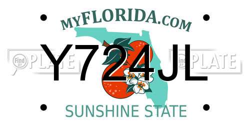 Y724JL Florida License Plate