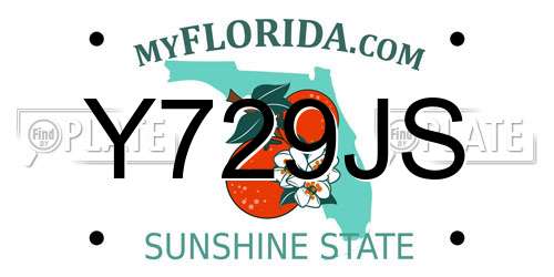 Y729JS Florida License Plate