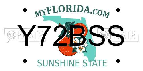 Y72BSS Florida License Plate
