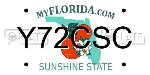 Y72CSC Florida License Plate