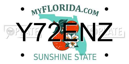 Y72ENZ Florida License Plate