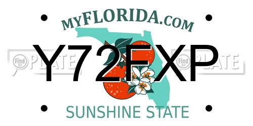 Y72FXP Florida License Plate