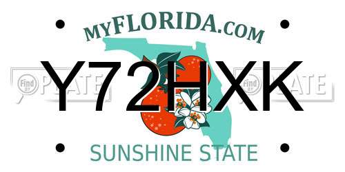 Y72HXK Florida License Plate