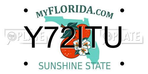 Y72ITU Florida License Plate