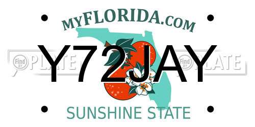 Y72JAY Florida License Plate