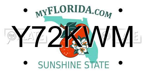 Y72KWM Florida License Plate